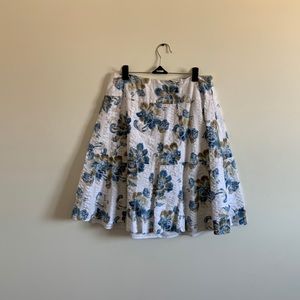 4 | Flared Midi Skirt with Floral Design Skirt